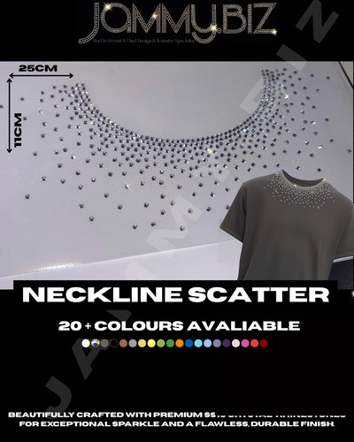 Rhinestone neckline iron-on