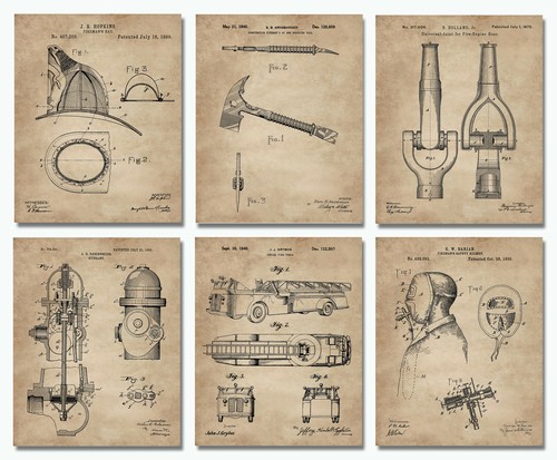 Firefighter gifts patent print - gifts,