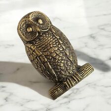Aged Solid Brass Owl Door