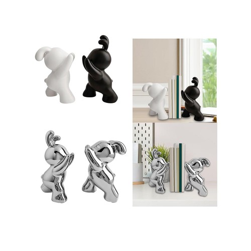 Rabbit bookends ceramic - rabbit, home