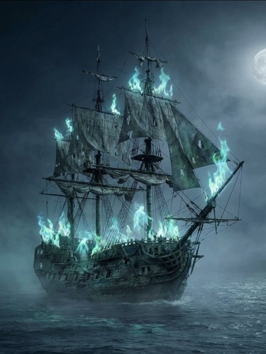 Ghost ship with elmos - ship,