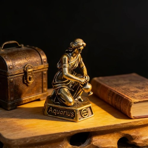 Brass zodiac sign figurine - brass,