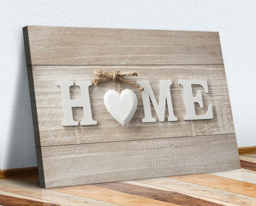 Home wooden sign canvas - wooden, wall