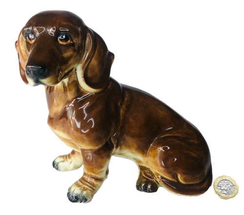 Dog ornament dachshund pottery - ornament,