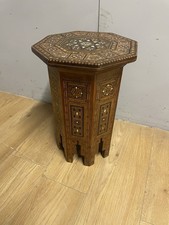 C19TH octagonal intricately  inlaid Moorish table 