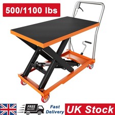 Hydraulic Lift Table Cart 500 LBS/1100 LBS Manual Single Scissor Lifting Trolley