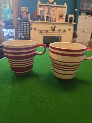Red striped stackable mugs - m&s,