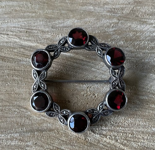 Vintage silver garnet - ,