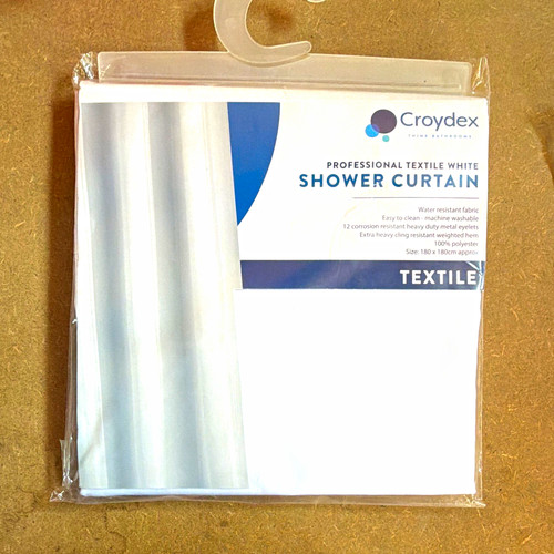 Croydex white fabric shower - white,