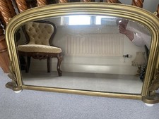 Antique Victorian Gold Wooden Mantle  Mirror