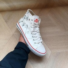 Lee Cooper Canvas Trainer White UK5 Mid Womens Sneaker Shoe