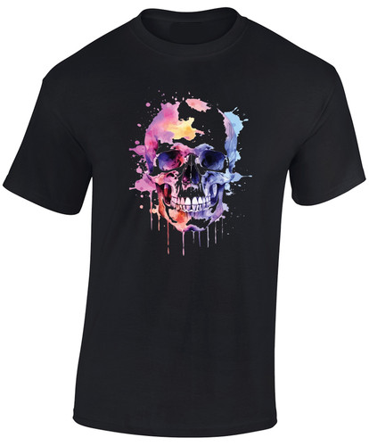 Watercolour skull mens - t, shirt