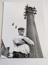 FRED DIBNAH BOLTON STEEPLEJACK & TV PERSONALITY VERY RARE 1987 PRESS PHOTO