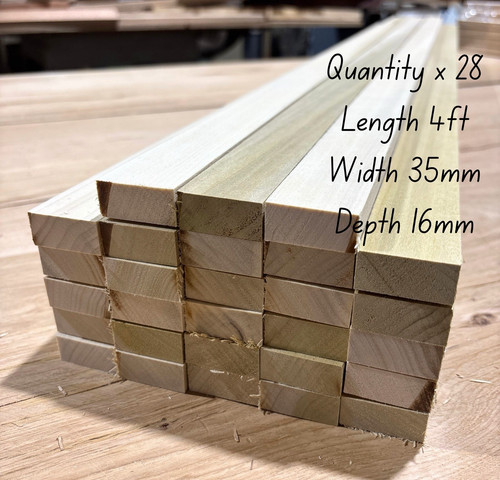 Planed tulipwood offcuts - planed,