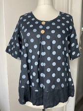 Luca Vanucci Linen Top Blue