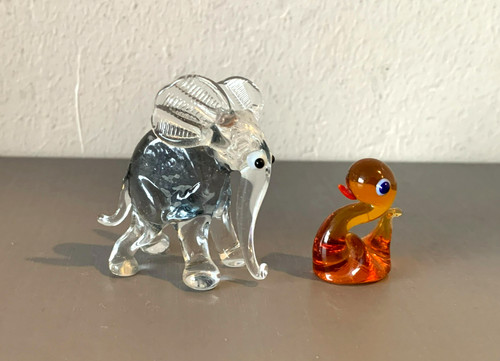 Two small vintage blown glass