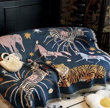 animals pattern blanket sofa