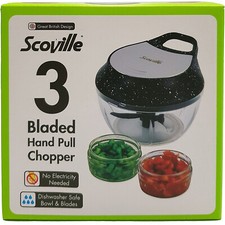 Scoville Chopper 3 Bladed Hand Pull Food Preparation Cutter Small Compact 500ml