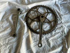 Vintage bicycle chain wheel and crank