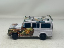 Vintage Handmade Kenyan Tin Toy Car Upcycled Caravan White