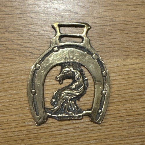Vintage horse brass medallion - brass, medallion-