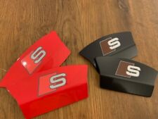 AUDI TTS, S3, S4, S5, S6, REAR BRAKE PAD CALIPER COVERS IN BLACK OR, RED S Line