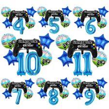 Boys Gaming Foil balloons Blue Age set game controller birthday party decoration