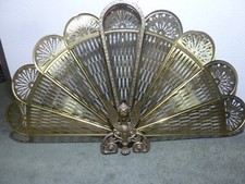 Vintage Brass Peacock Fan Fire
