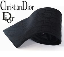Rare Vintage Christian Dior Black Oblique / Trotter Dior Logo Design Wide Tie