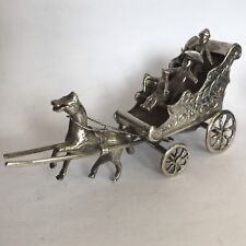 Fine Antique Solid Silver Miniature Horse & Cart Dutch Child's Toy 9cm