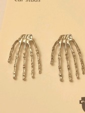 Silver Tone Skeleton Hand