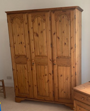 Ducal Pine Three Door Triple Lockable Wardrobe - Used