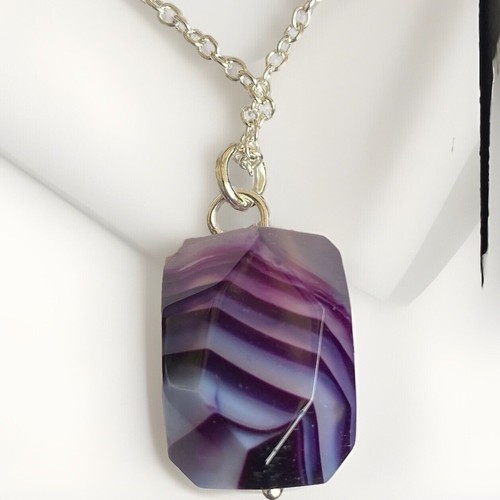 Purple striped agate stone - purple,