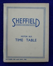 SHEFFIELD TRANSPORT JOINT OMNIBUS COMMITEE MOTOR BUS COACH TIMETABLE 1961-1962