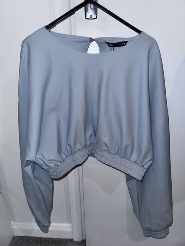 Zara pastel blue crop - zara,