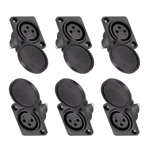 Pin xlr female jack - 6x, 3-pin