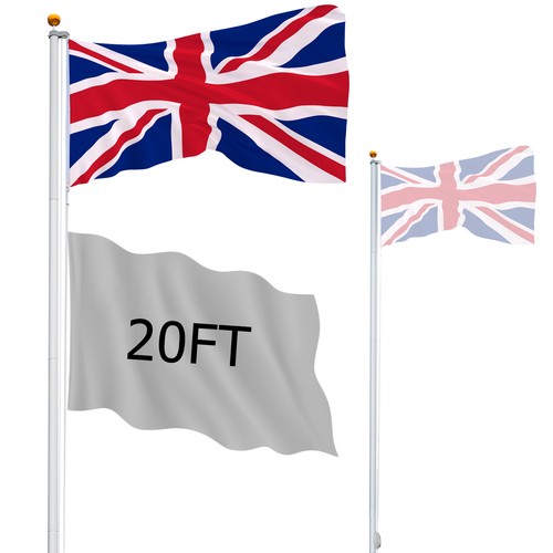 20ft aluminium telescopic flag - 20ft,