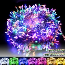 LED Fairy String Lights Mains Plug in Garden Outdoor Christmas Tree Party Decor
