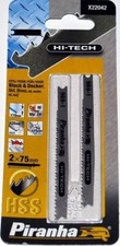 PIRANHA BLACK & DECKER HSS JIGSAW BLADE - HI -TECH - X22042 FAST CUTS IN METAL