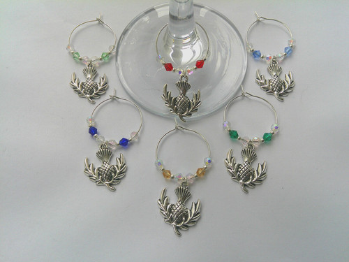 Scottish thistle wine glass - 6,