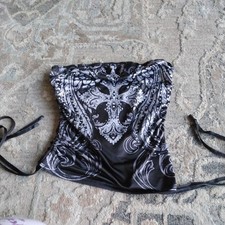 Black and White Boobtube Size Xs Strapless Bandeau Top BNWT