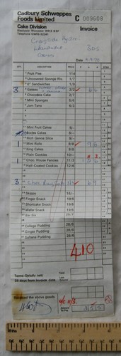 1970 invoice cadbury - invoice,