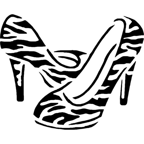 Zebra print shoes stencils - 'zebra,