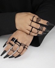 18 Piece Rings Black Ring Set