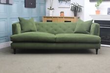 PARKER KNOLL, JOHN LEWIS CHESTER GRAND 4 SEATER SOFA IN PLUSH VELVET OLIVEFABRIC