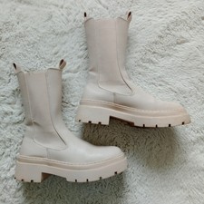 Cream Combat Boots 4 Stretch