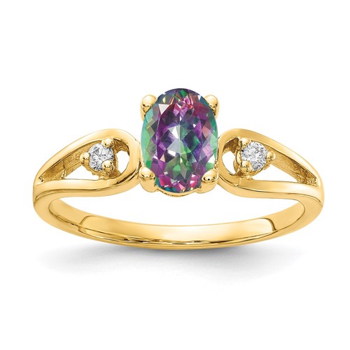 14k yellow gold - gold, oval