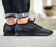 Nike Flyknit Racer Running 2016 - Triple Black - Size UK 10.5 (EU 45.5) US 11.5