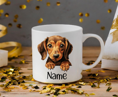 Dachshund dog peeping - dachshund,