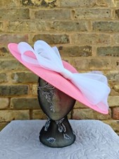 pink white large fascinator